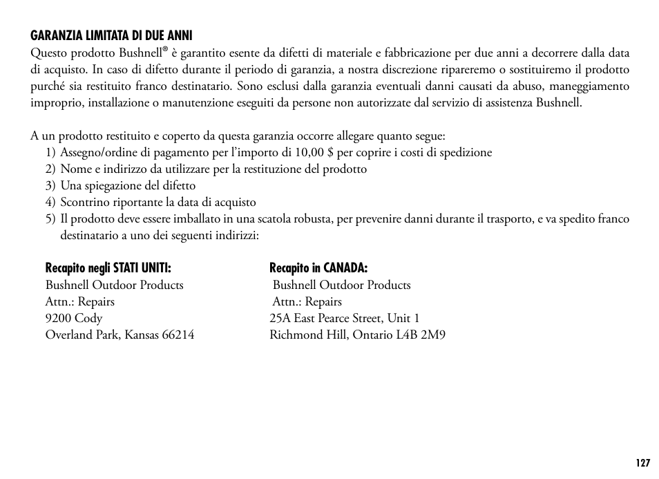 Bushnell 205110 User Manual | Page 127 / 156