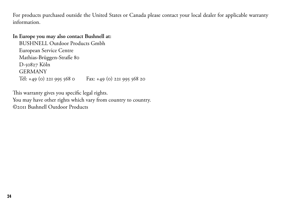 Bushnell 205110 User Manual | Page 24 / 156