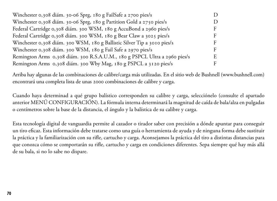 Bushnell 205110 User Manual | Page 70 / 156