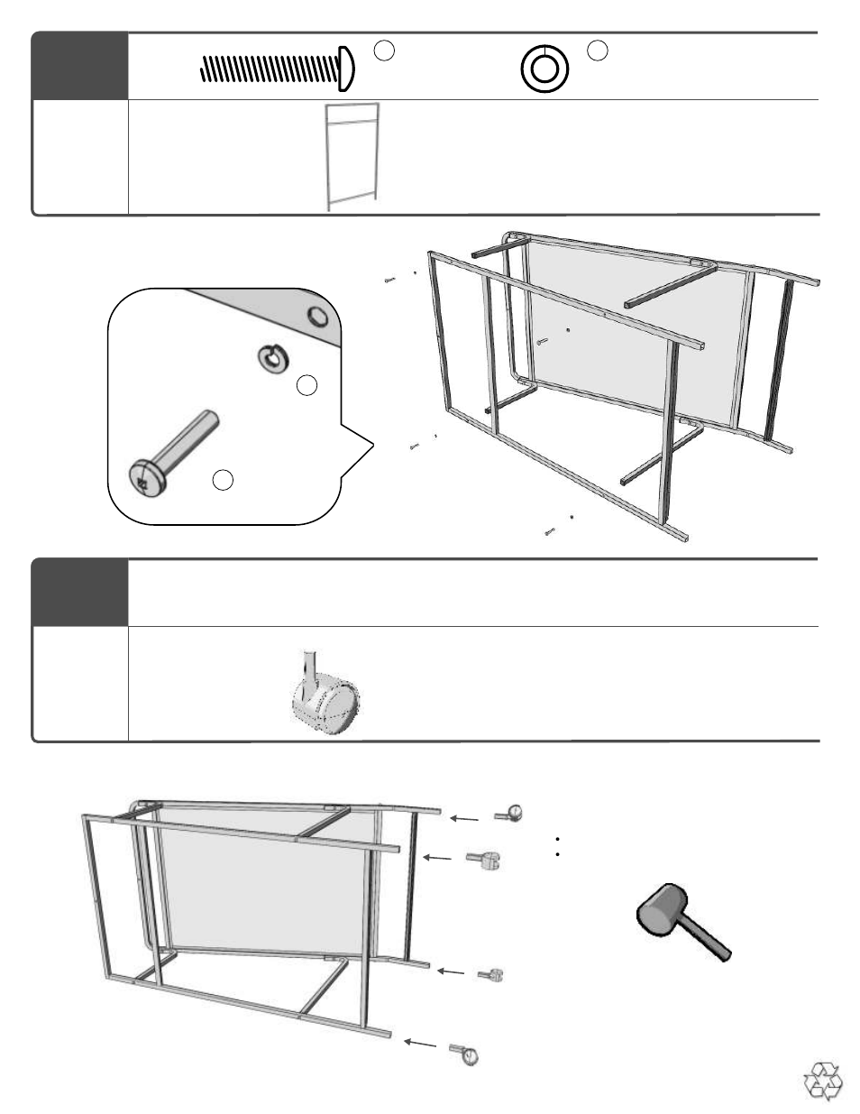 Install back frame, Install casters | Copernicus BTHC3 User Manual | Page 5 / 11