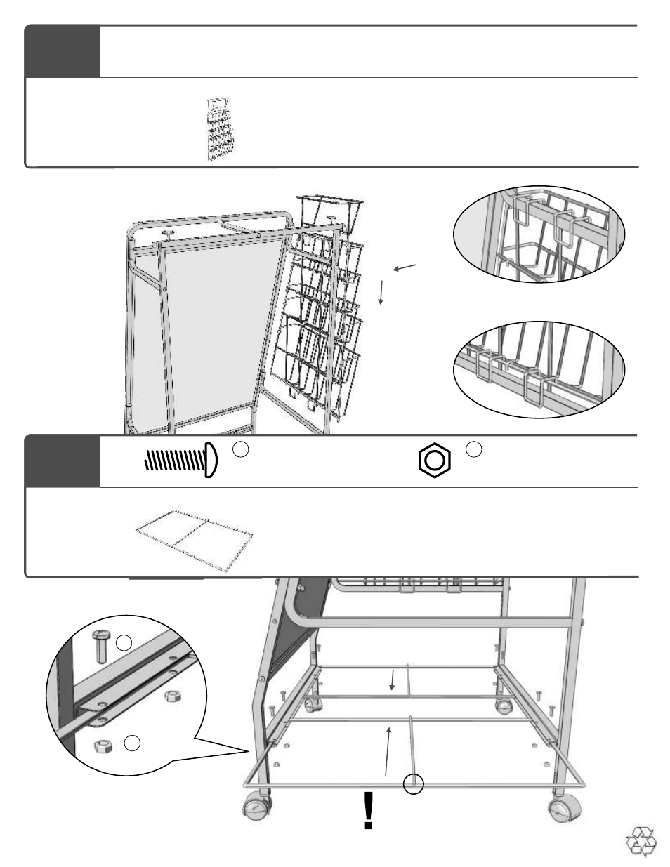 Install book display rack, Install bottom racks | Copernicus BTHC3 User Manual | Page 8 / 11