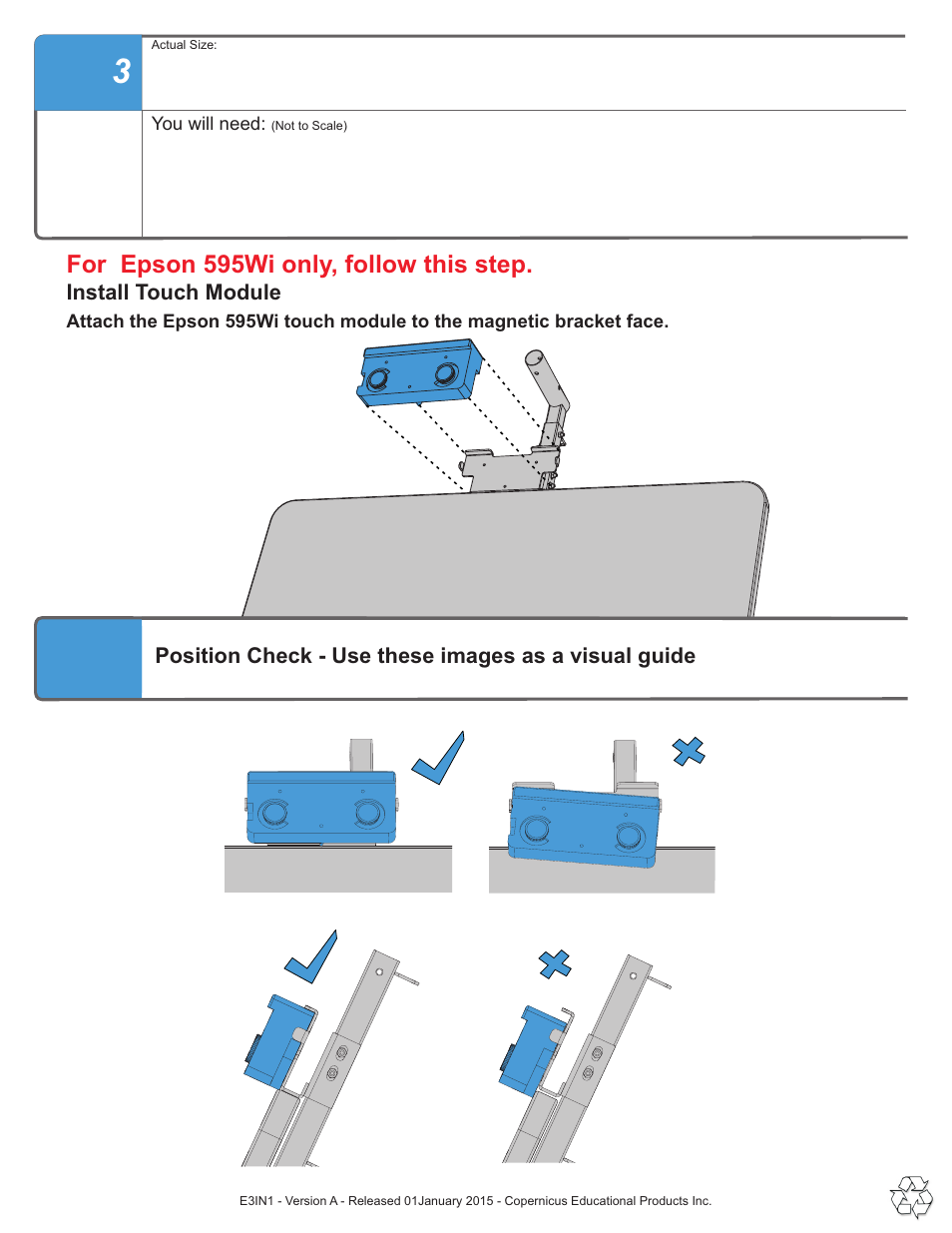 Step 1,2, For epson 595wi only, follow this step | Copernicus E3IN1 User Manual | Page 6 / 19