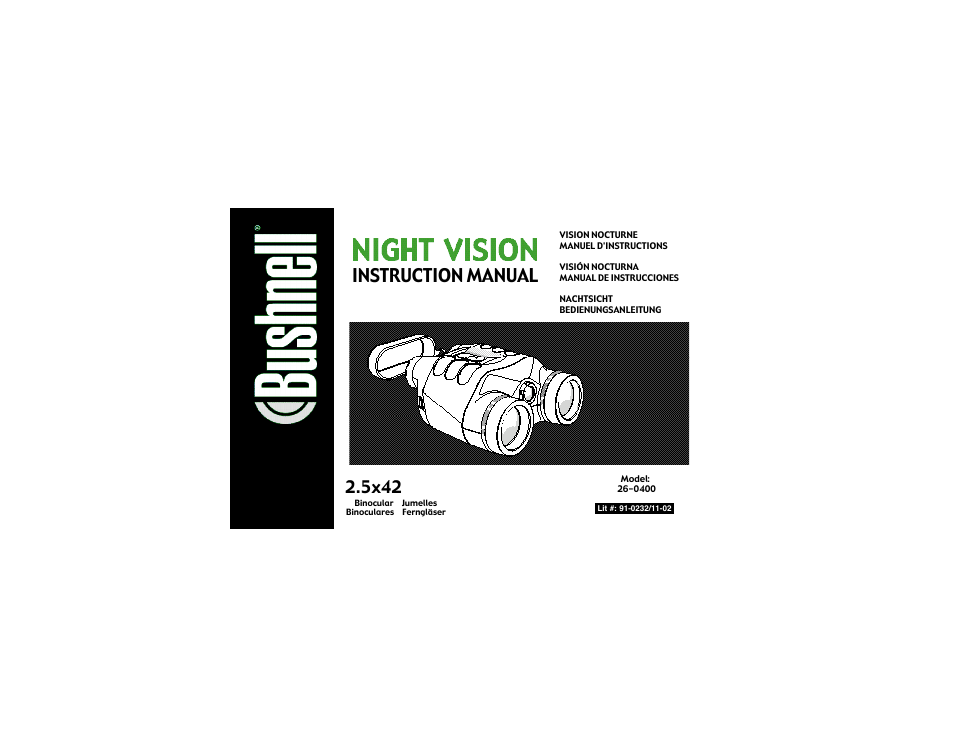 Bushnell 26-04002.5x42 User Manual | 14 pages