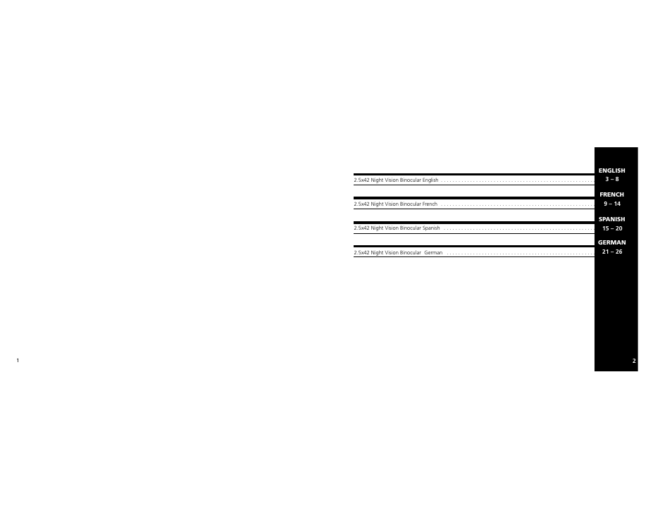 Bushnell 26-04002.5x42 User Manual | Page 2 / 14