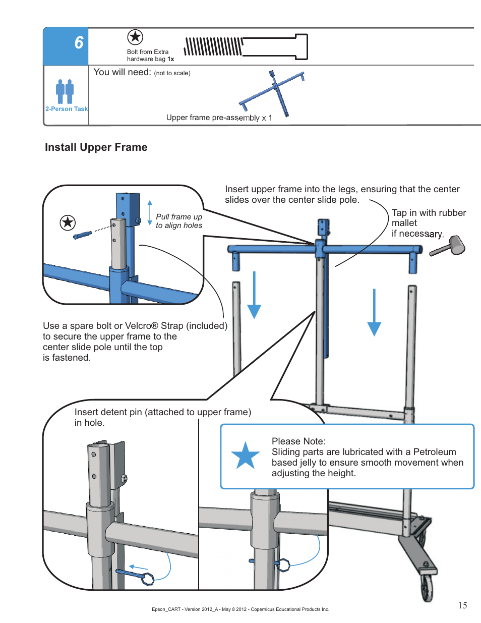 Install upper frame | Copernicus IR400 User Manual | Page 15 / 51