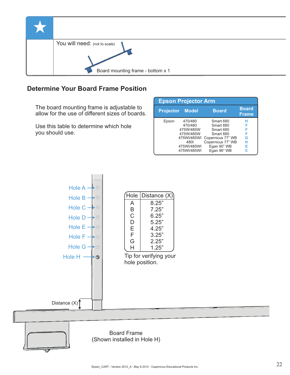 Step 12, Determine your board frame position | Copernicus IR400 User Manual | Page 22 / 51