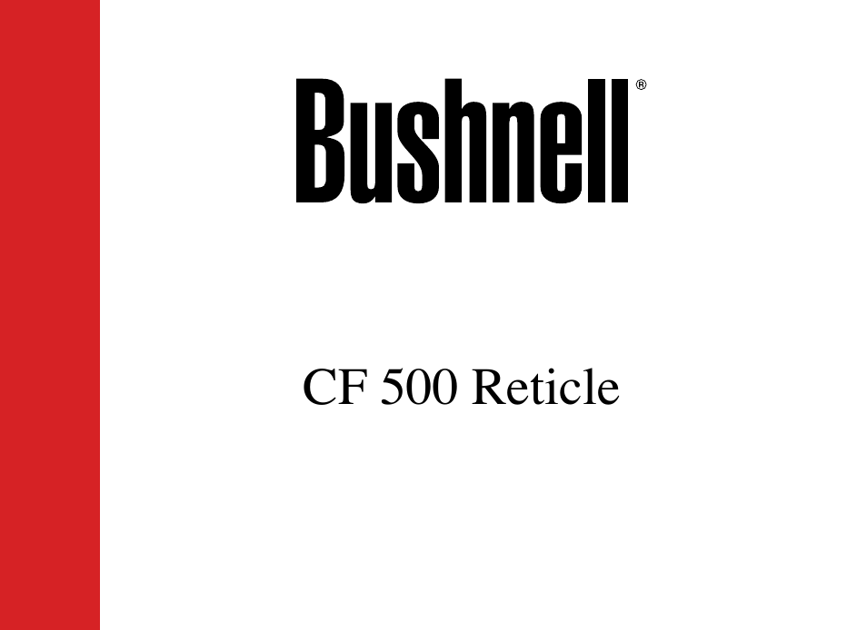 Bushnell CF 500 User Manual | 14 pages