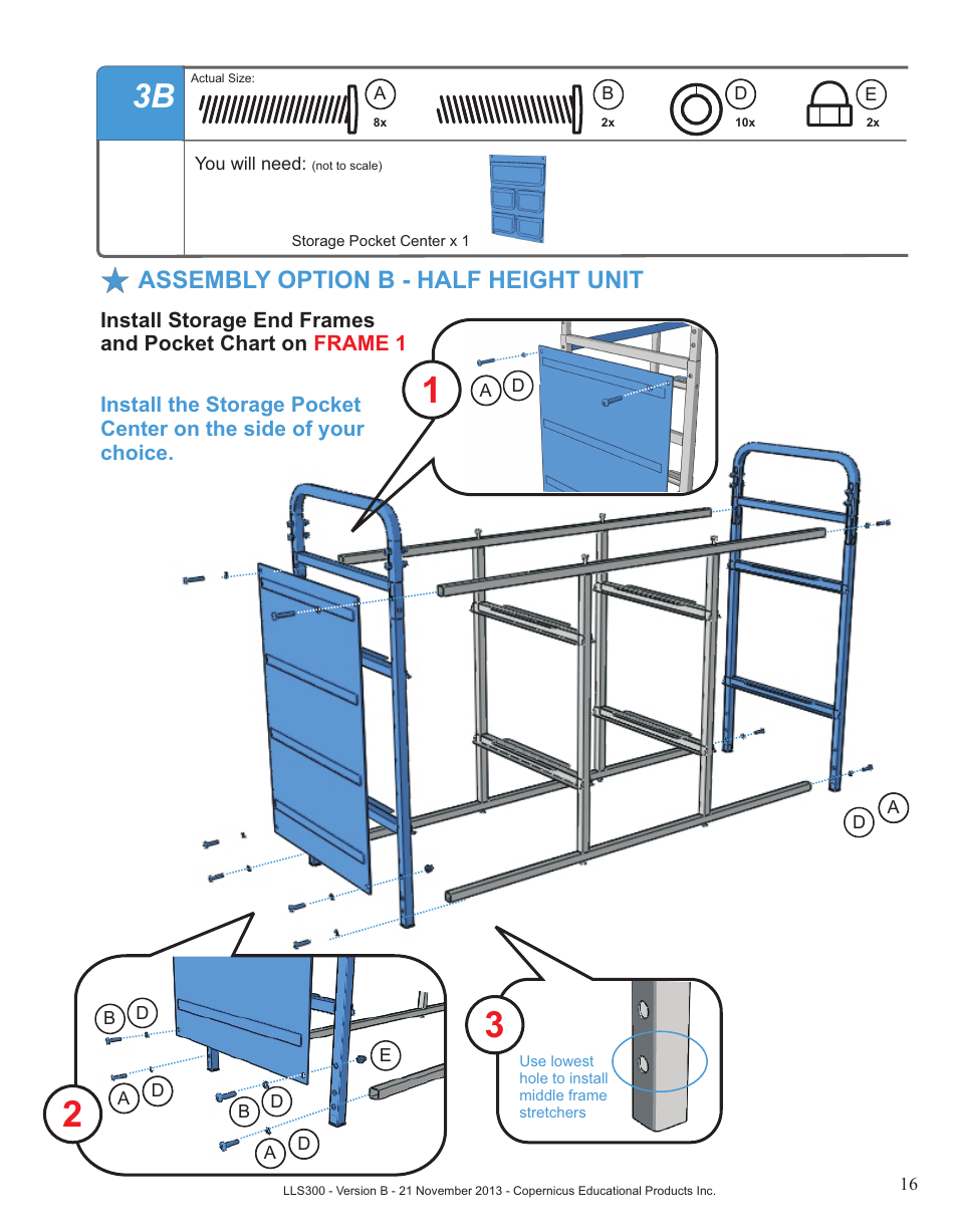 Assembly option b - half height unit | Copernicus LLS300 User Manual | Page 16 / 19