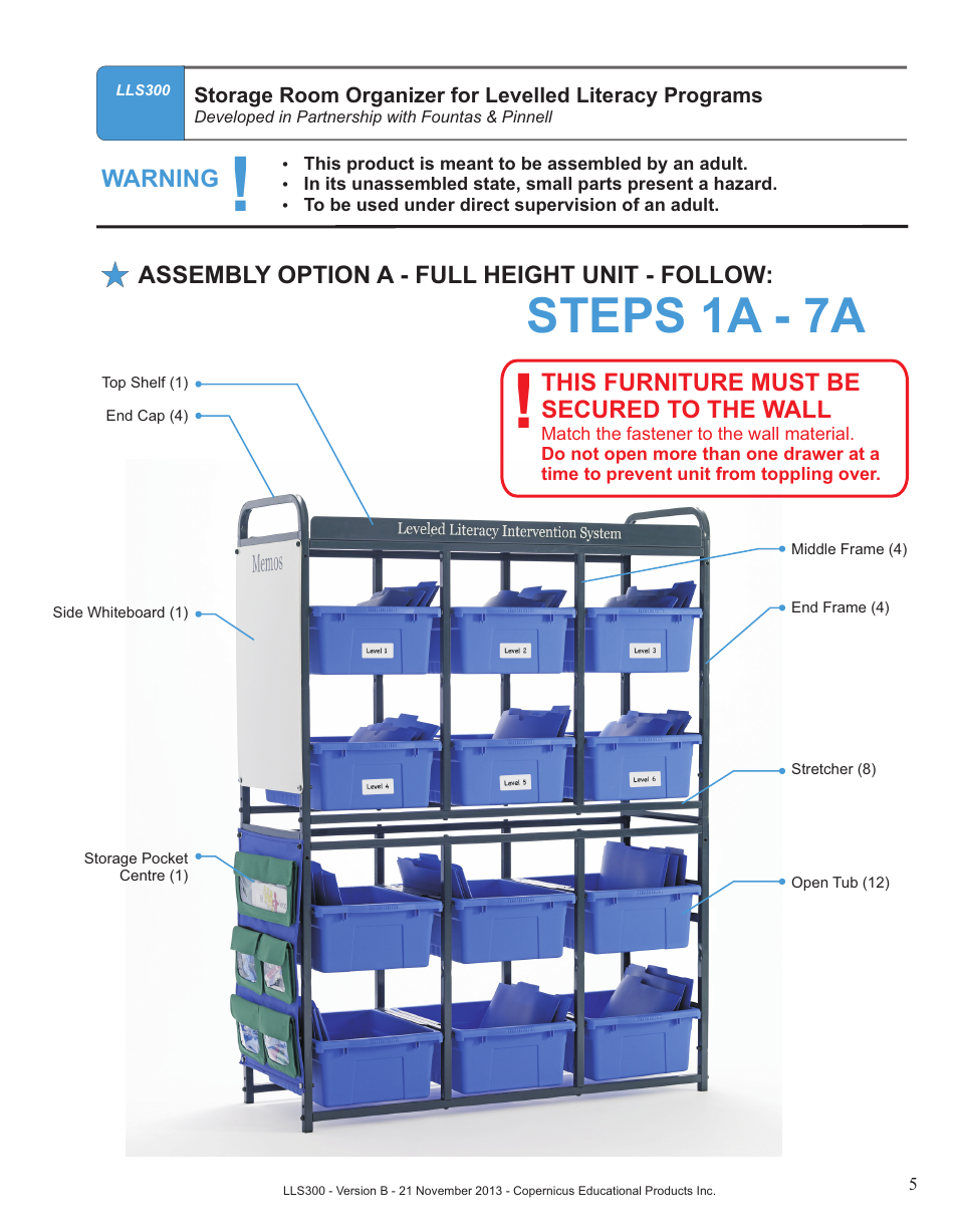 Steps 1a - 7a | Copernicus LLS300 User Manual | Page 5 / 19