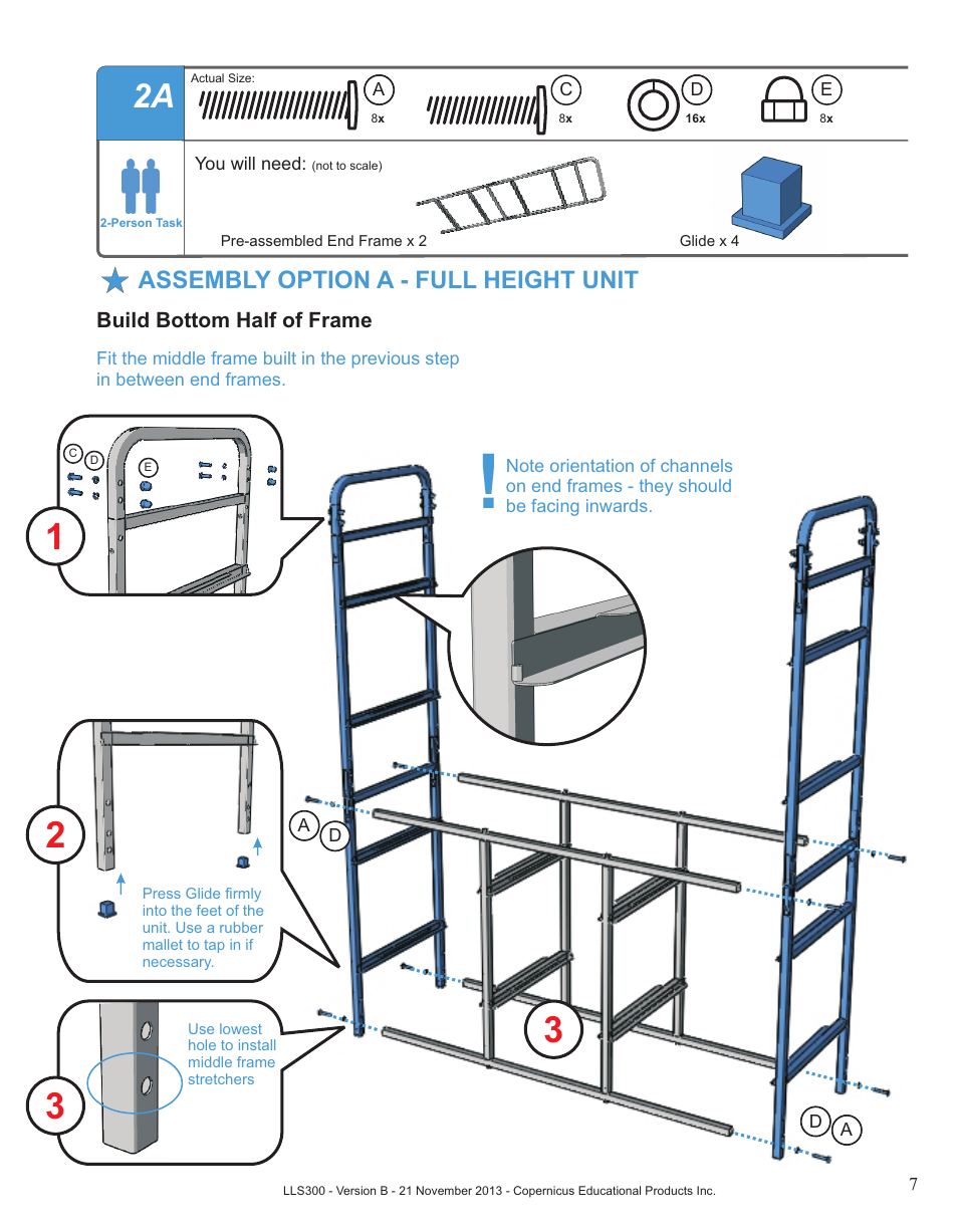 Assembly option a - full height unit | Copernicus LLS300 User Manual | Page 7 / 19