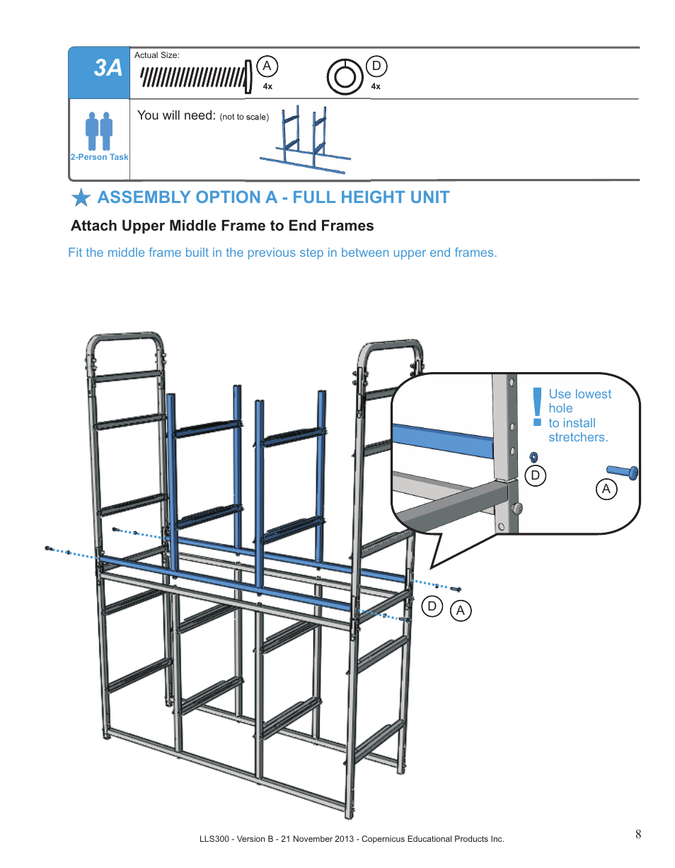 Assembly option a - full height unit | Copernicus LLS300 User Manual | Page 8 / 19