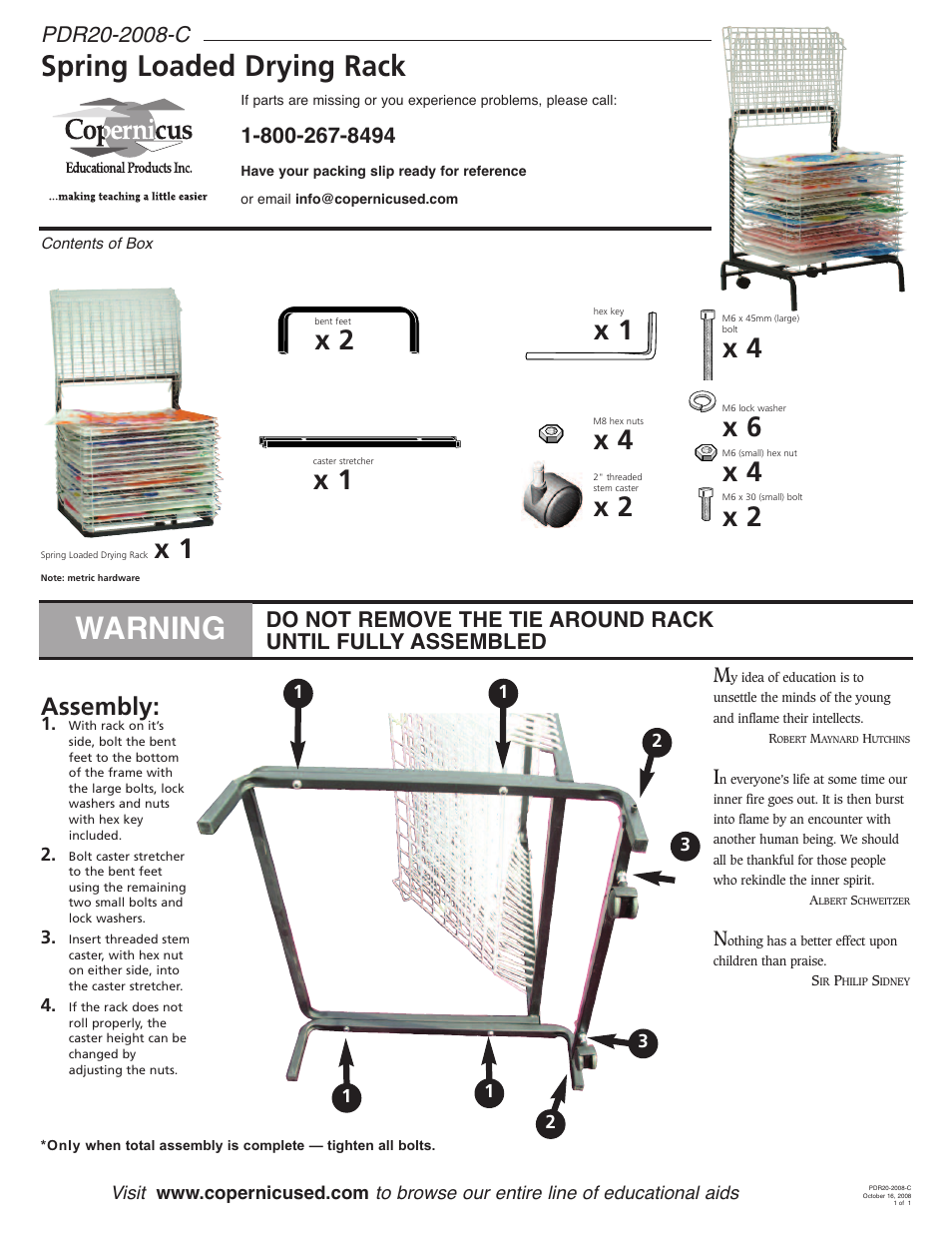 Copernicus PDR20 User Manual | 1 page