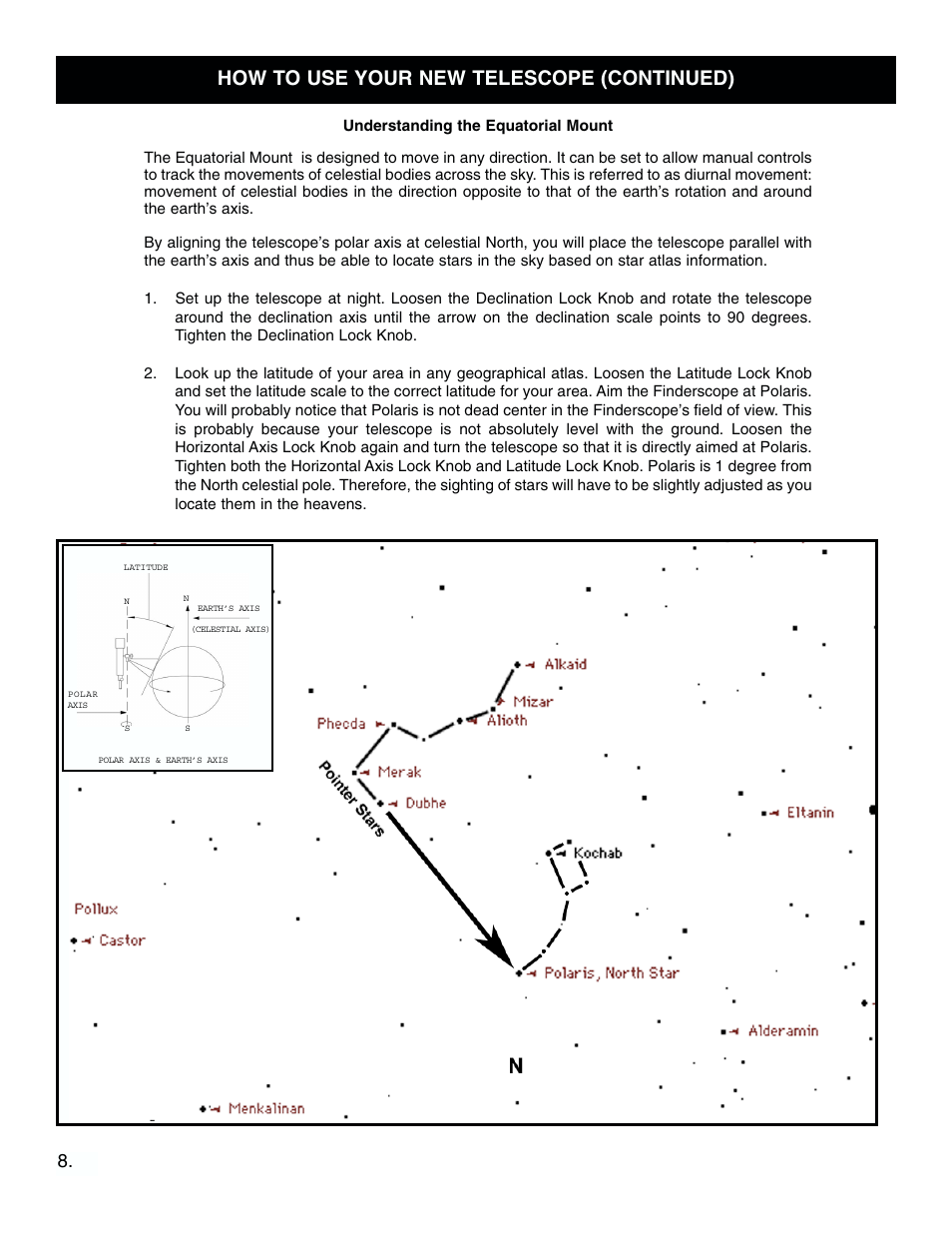 How to use your new telescope (continued) | Bushnell 78-4501 User Manual | Page 8 / 12