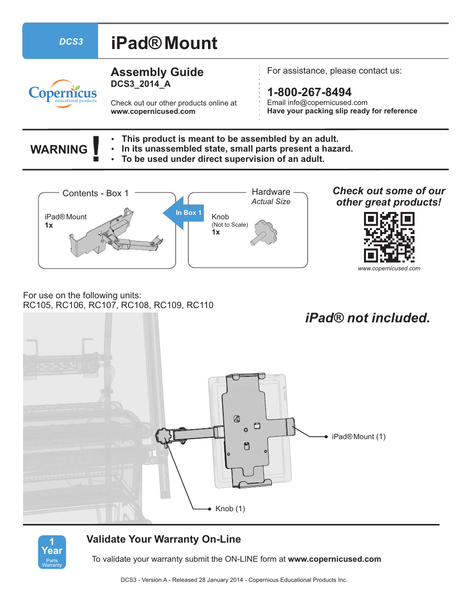 Copernicus RC110 User Manual | 4 pages