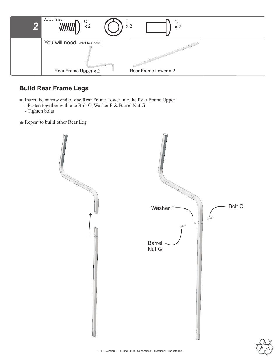 Build rear frame legs | Copernicus SOSE1 User Manual | Page 5 / 15
