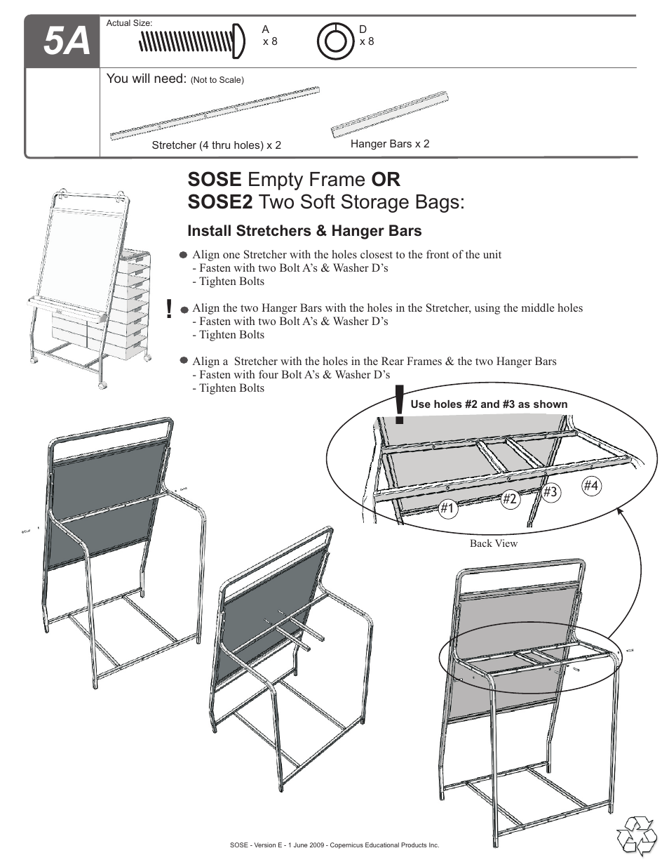 Step 4, Sose or sose2 two soft storage bags: empty frame | Copernicus SOSE1 User Manual | Page 9 / 15