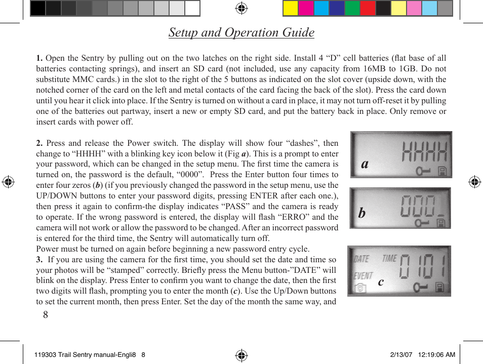 Setup and operation guide | Bushnell 11-9303 User Manual | Page 8 / 16