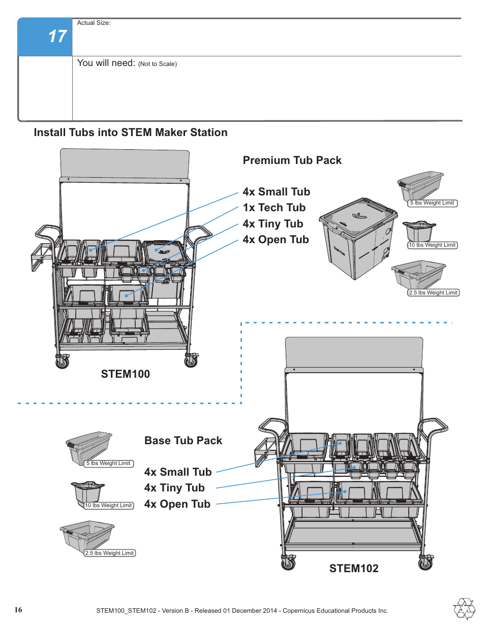 Install tubs into stem maker station | Copernicus STEM102 User Manual | Page 16 / 18