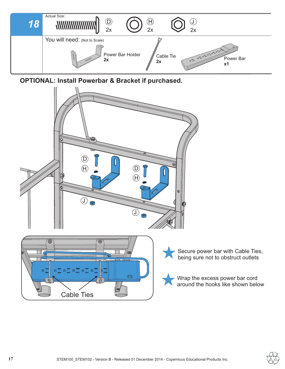 Cable ties | Copernicus STEM102 User Manual | Page 17 / 18