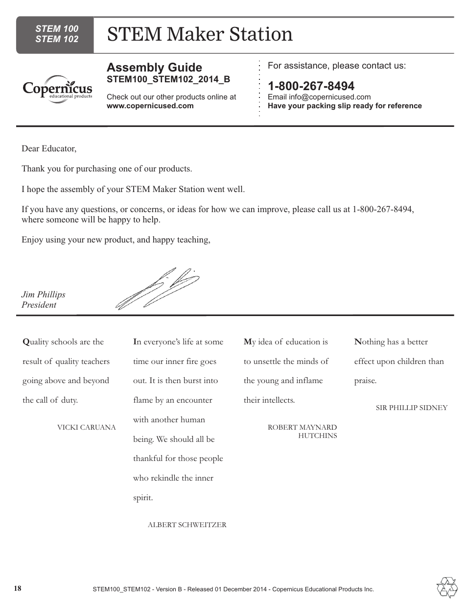 Stem maker station, Assembly guide | Copernicus STEM102 User Manual | Page 18 / 18