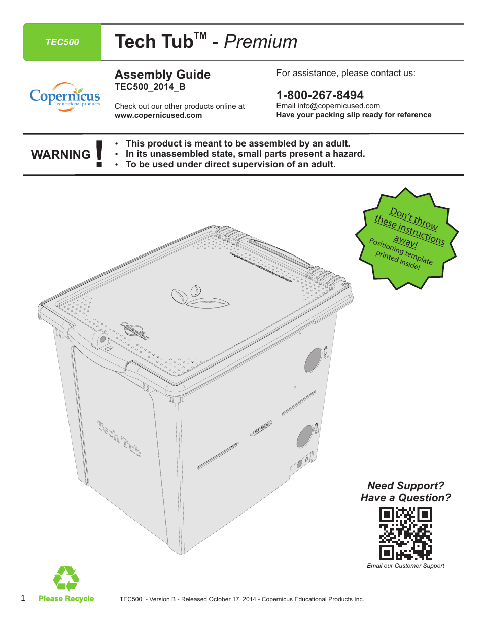 Copernicus TEC500 User Manual | 13 pages