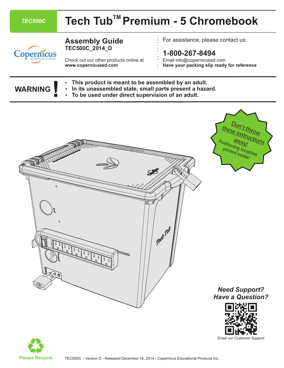 Copernicus TEC500C User Manual | 12 pages