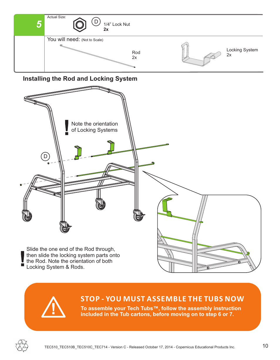 Stop - you must assemble the tubs now | Copernicus TEC714 User Manual | Page 10 / 17