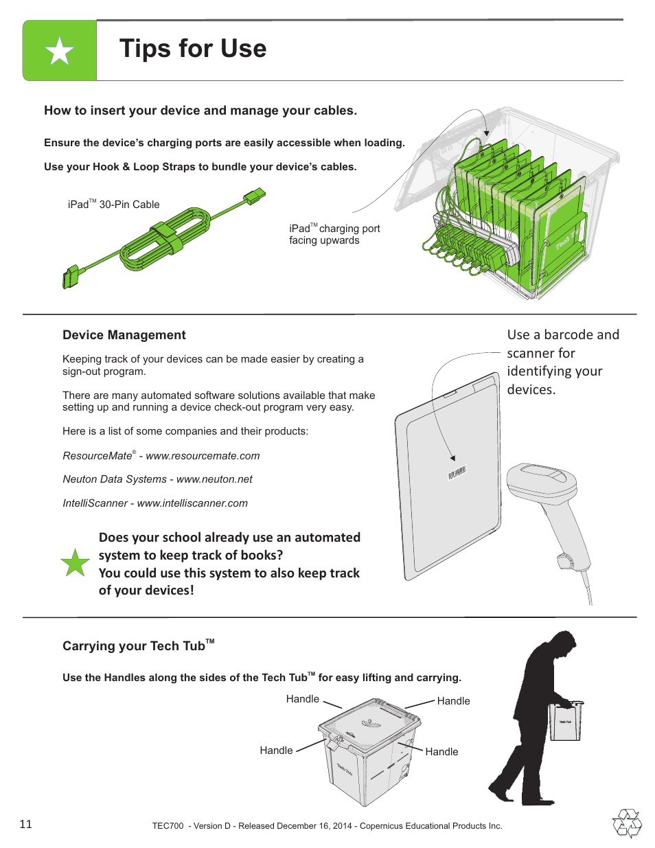 Tips for use | Copernicus TEC700 User Manual | Page 11 / 12