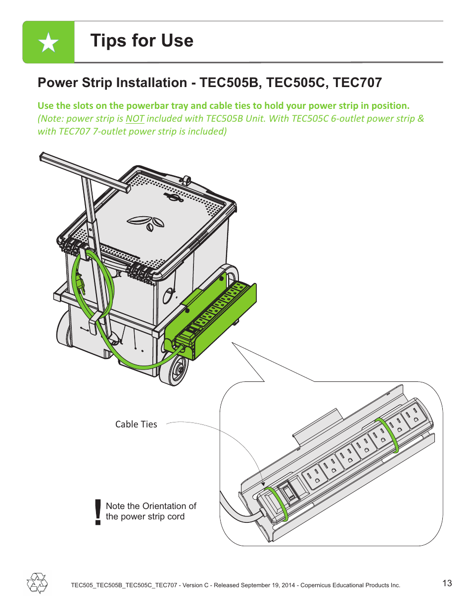 Tips for use | Copernicus TEC707 User Manual | Page 13 / 14