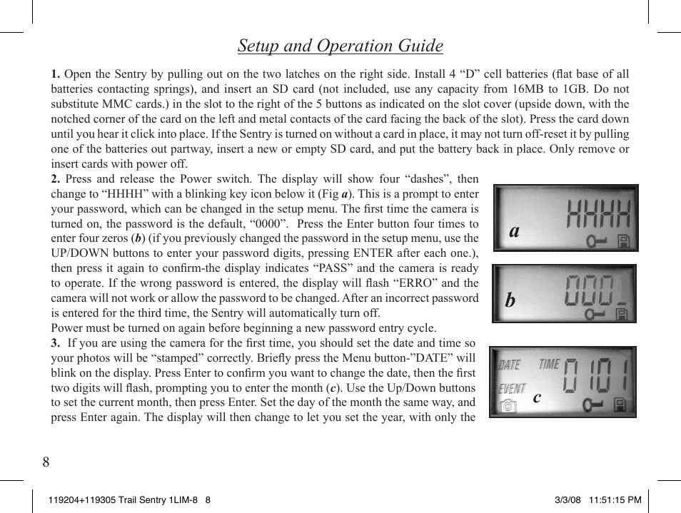 Setup and operation guide | Bushnell 119204 User Manual | Page 8 / 16