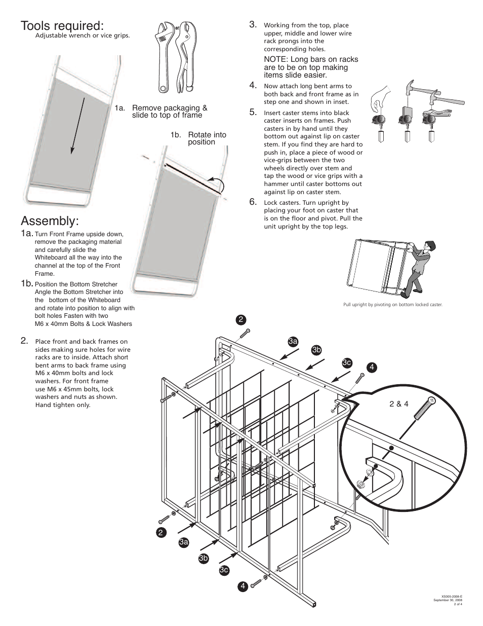 Tools required, Assembly | Copernicus XS005 User Manual | Page 2 / 4
