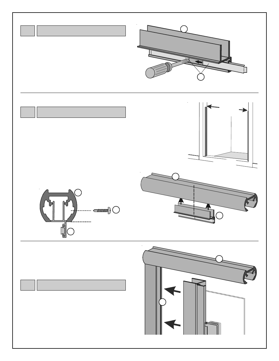 Magnetic stop, Header, Door panels / hinge rails | Coral Industries Double Swing Door - Hyaline Series - 6X0  (Detailed Installation Instructions) User Manual | Page 6 / 8