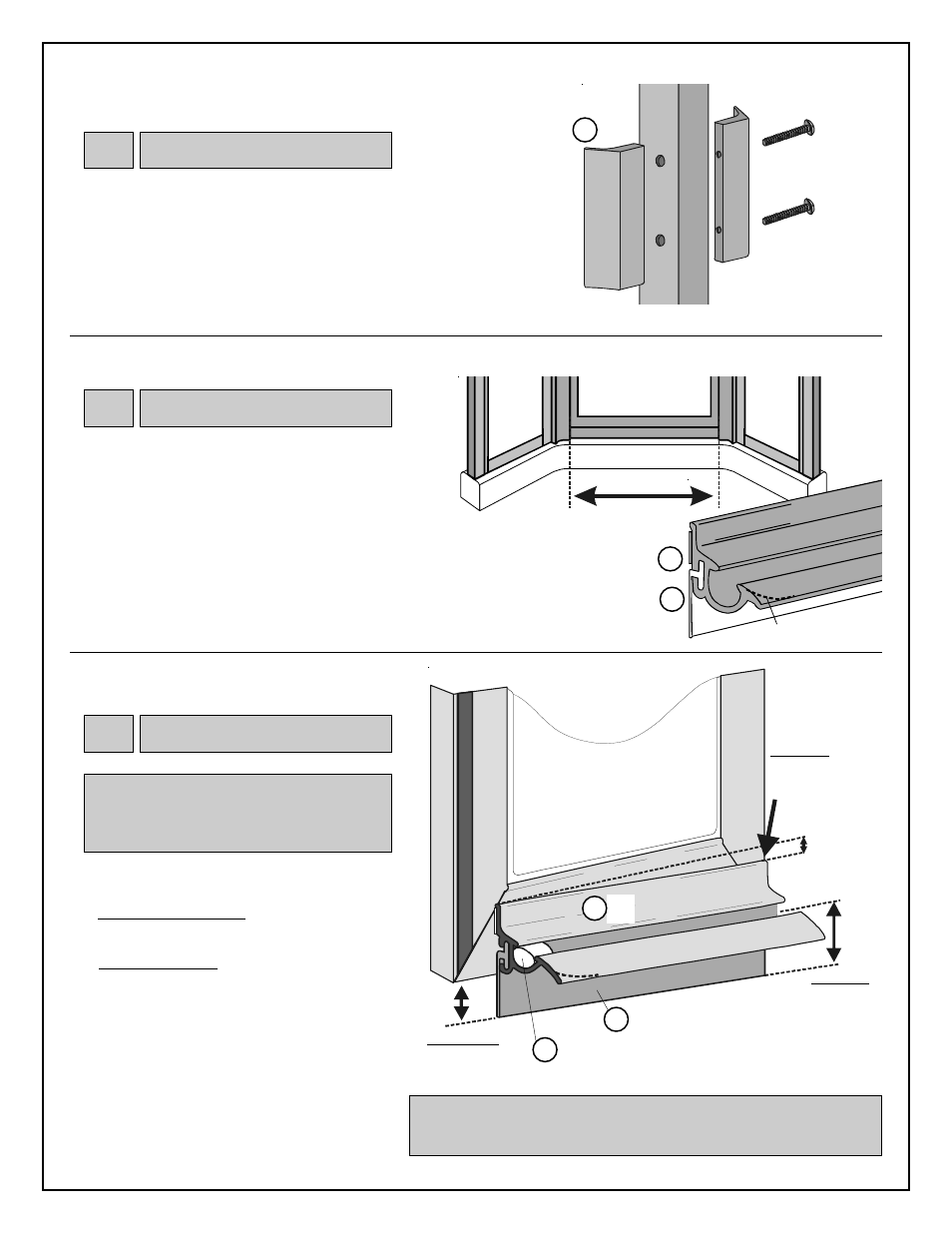 Drip rail, Pull handle kit | Coral Industries 6000 Neo-Angle Swing Door (EZ Up) - 84K User Manual | Page 7 / 8