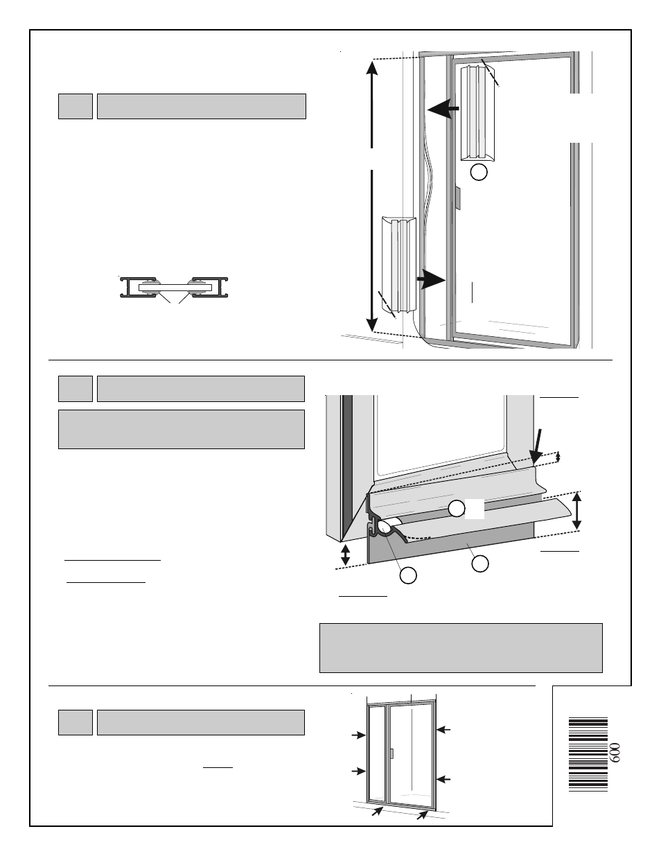 Drip rail, Vertical glazing, Caulking | Coral Industries 7000 Swing Door/ILP - 600 User Manual | Page 6 / 6