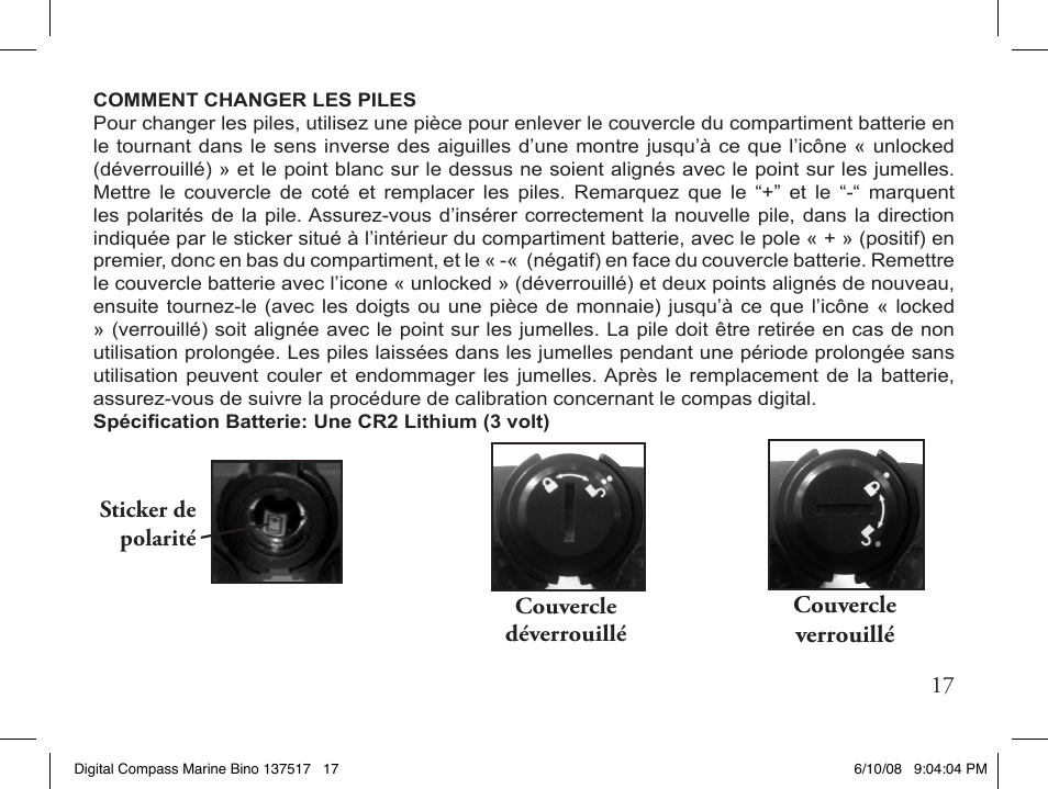 Couvercle verrouillé | Bushnell 13-7507 User Manual | Page 17 / 64