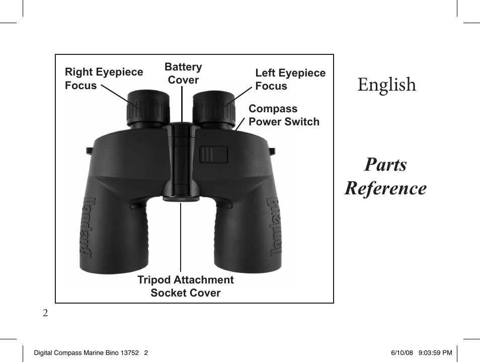 Parts reference english | Bushnell 13-7507 User Manual | Page 2 / 64