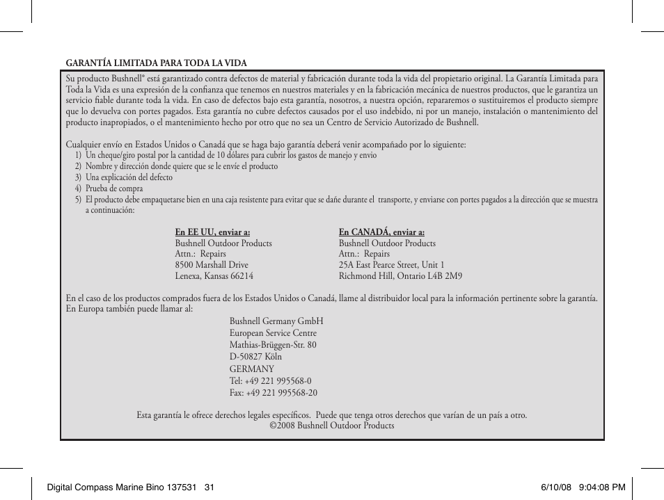 Bushnell 13-7507 User Manual | Page 31 / 64