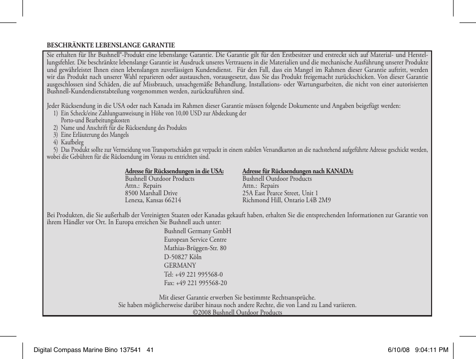 Bushnell 13-7507 User Manual | Page 41 / 64