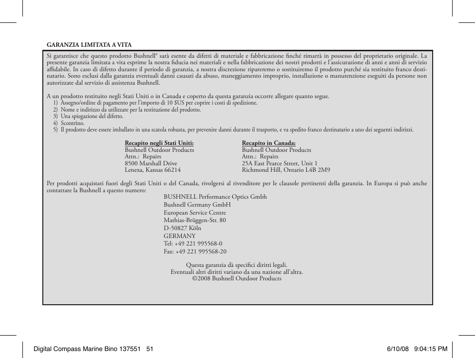 Bushnell 13-7507 User Manual | Page 51 / 64