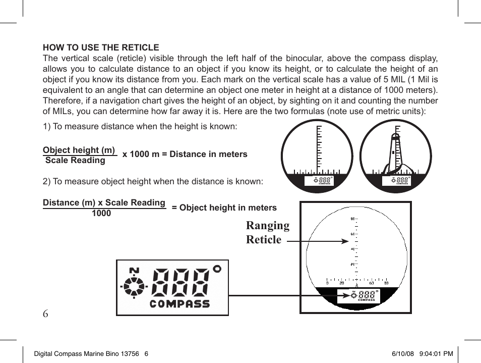 Ranging reticle | Bushnell 13-7507 User Manual | Page 6 / 64