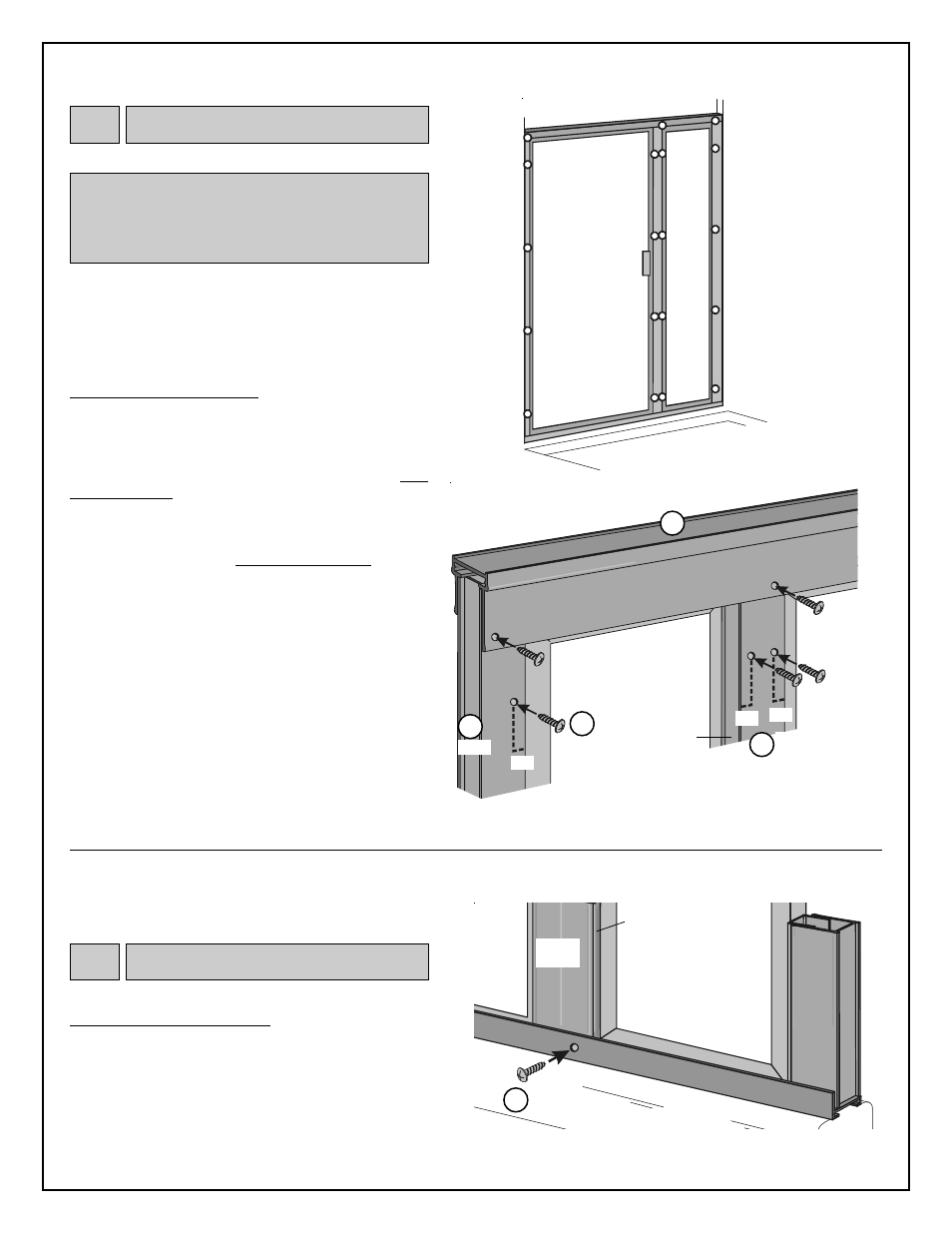 Securing sill k, Aligning / securing verticals | Coral Industries 6000 Swing Door/ILP - 063 User Manual | Page 6 / 8