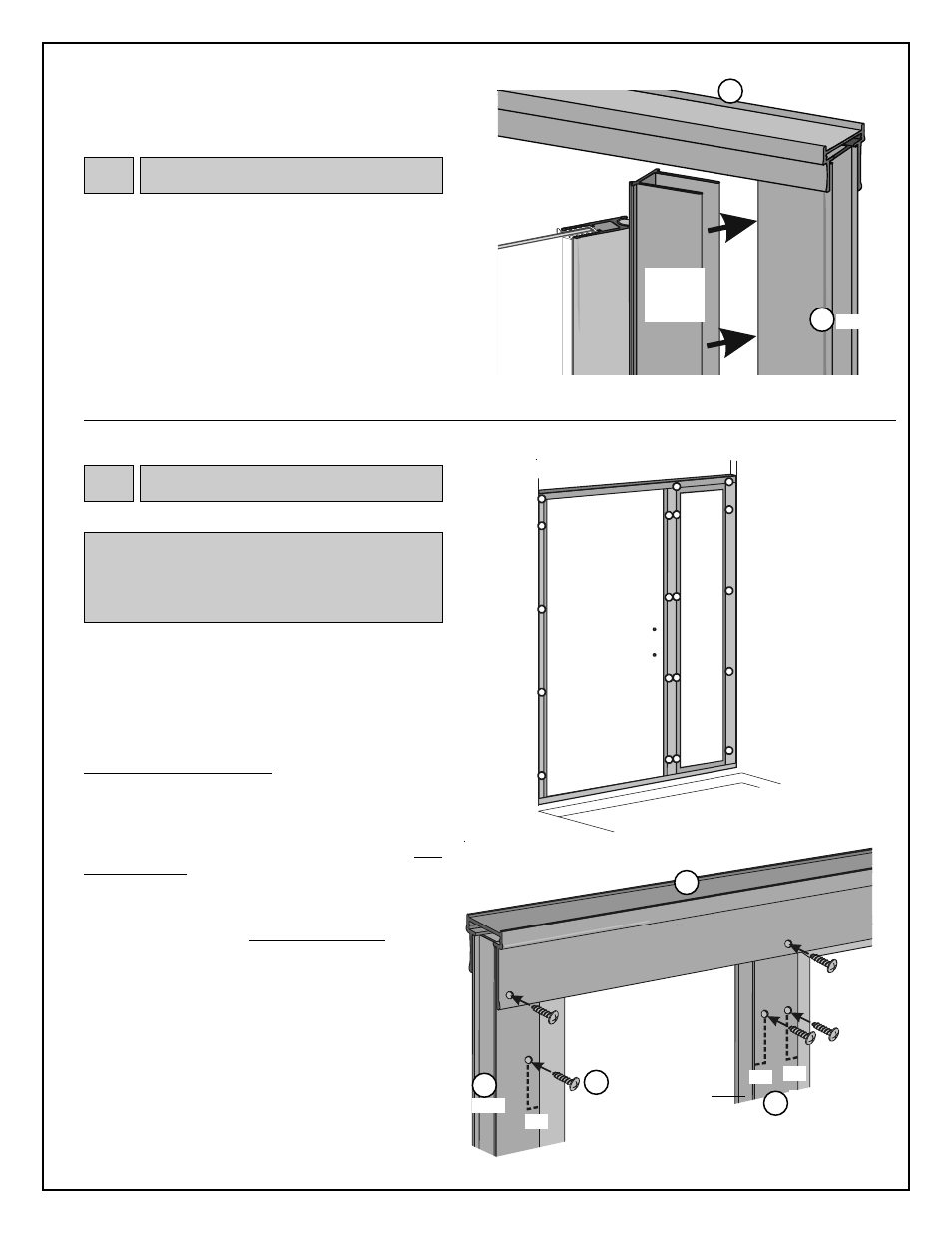 Aligning / securing verticals, Hinge door stop / door panel | Coral Industries Regal Swing Door/ILP (1/4 Frameless) - 0FJ User Manual | Page 6 / 8