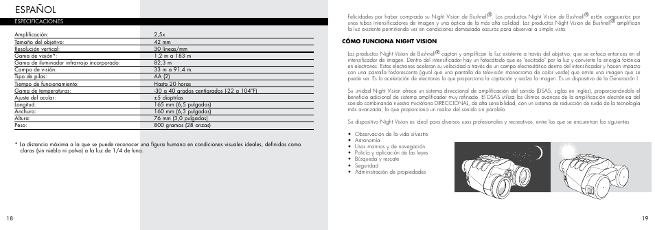 Español | Bushnell 26-0400 User Manual | Page 11 / 27