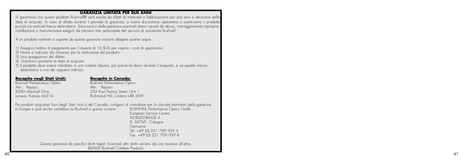 Bushnell 26-0400 User Manual | Page 22 / 27