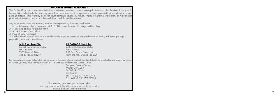 Bushnell 26-0400 User Manual | Page 6 / 27