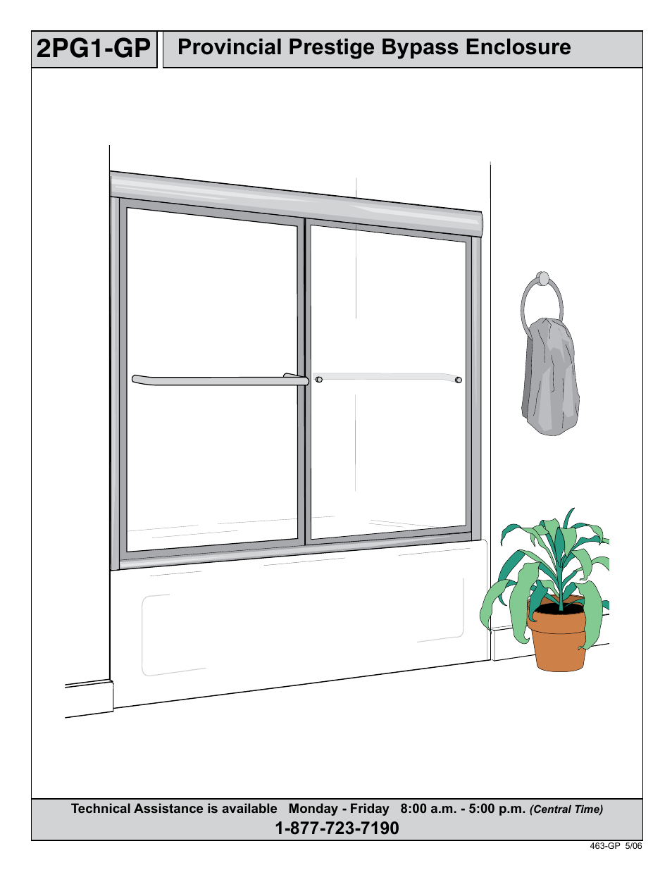 Coral Industries Provincial Prestige Bypass with Towel Bars and LSL Sill - 2PG1 (Most Common) User Manual | 7 pages