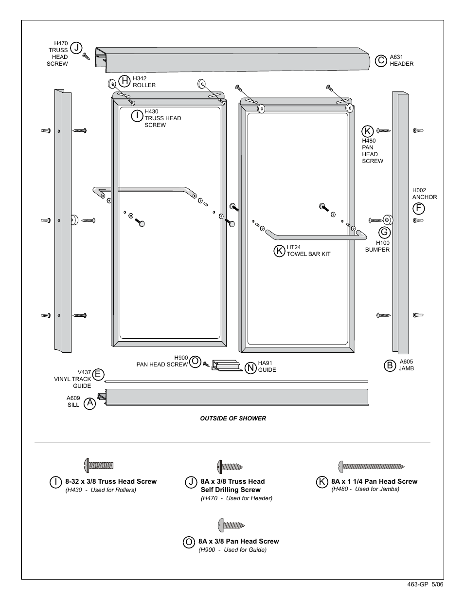 Eh i k | Coral Industries Provincial Prestige Bypass with Towel Bars and LSL Sill - 2PG1 (Most Common) User Manual | Page 3 / 7