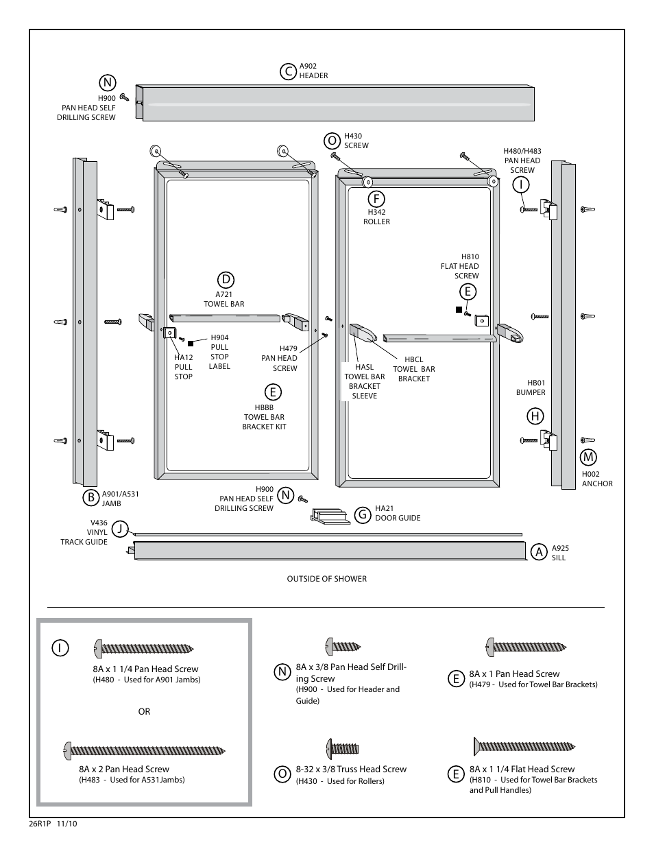 Coral Industries 6000 Bypass with BTB Towel Bar - 26R1-P (If Purchased from a Plumbing Wholesaler – Most Common) User Manual | Page 3 / 8