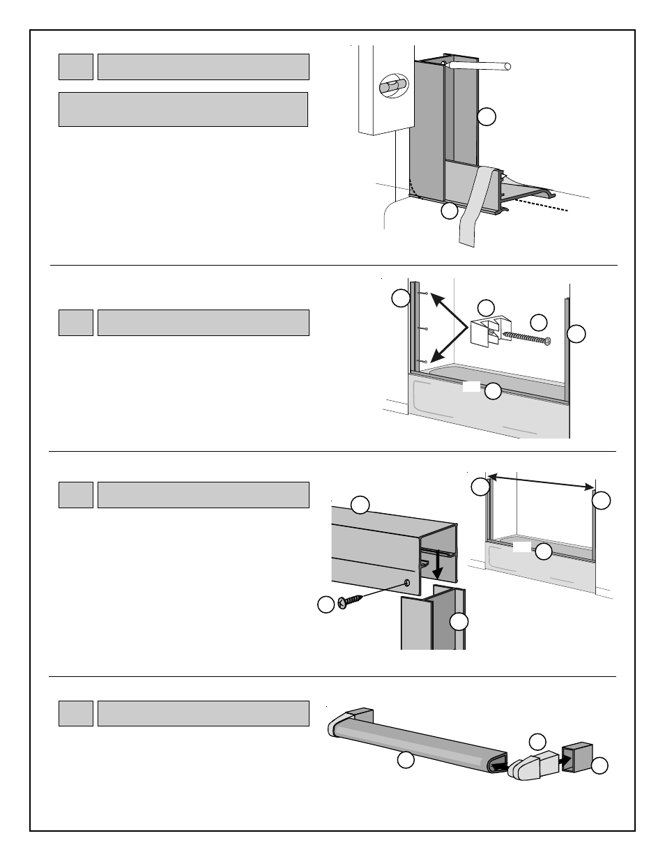 Bc a, Jambs, Bumpers | Header, Towel bar | Coral Industries 6000 Bypass with BTB Towel Bar - 26R1-G (Most Common) User Manual | Page 3 / 4