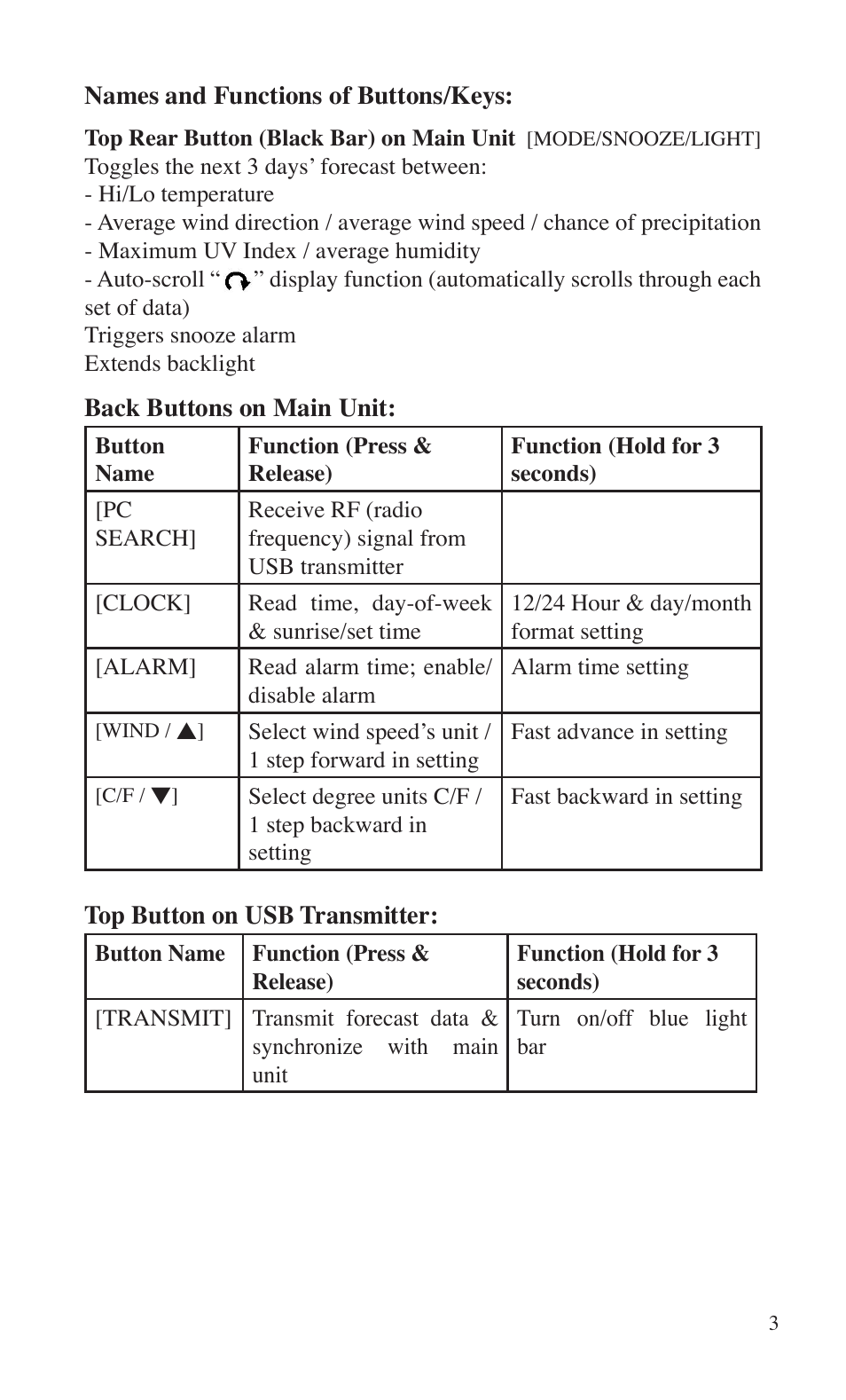 Bushnell WEATHERFXI 960040 User Manual | Page 3 / 16